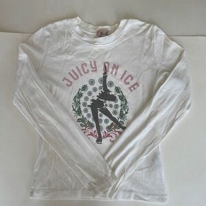 Juicy Couture "Juicy on Ice" Graphic Long Sleeve Size 10 Girls